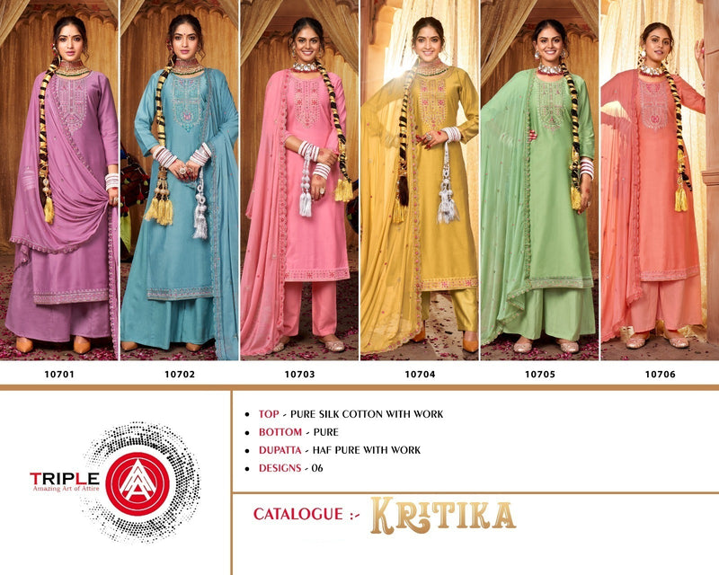 Kalarang Fashion Kritika Silk Cotton Fancy Designer Work Salwar Suits