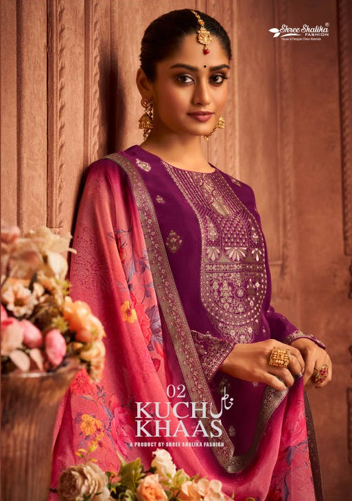 Mandakini Kuch Khaas Vol 2 Viscose Jacquard Organza Dyed Heavy Embroidery Fancy Partywear Salwar Kameez