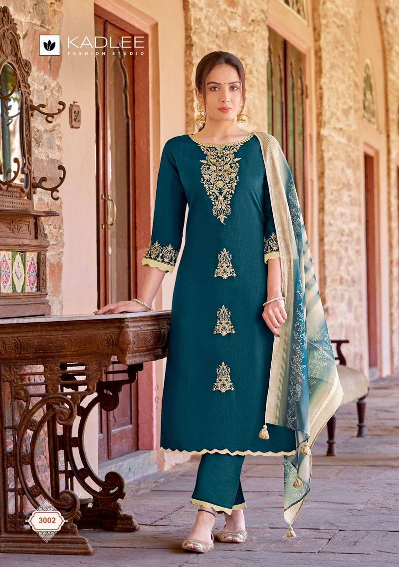Kadlee Fashion Heritage Viscose Weaving Designer Combo Set Kurti