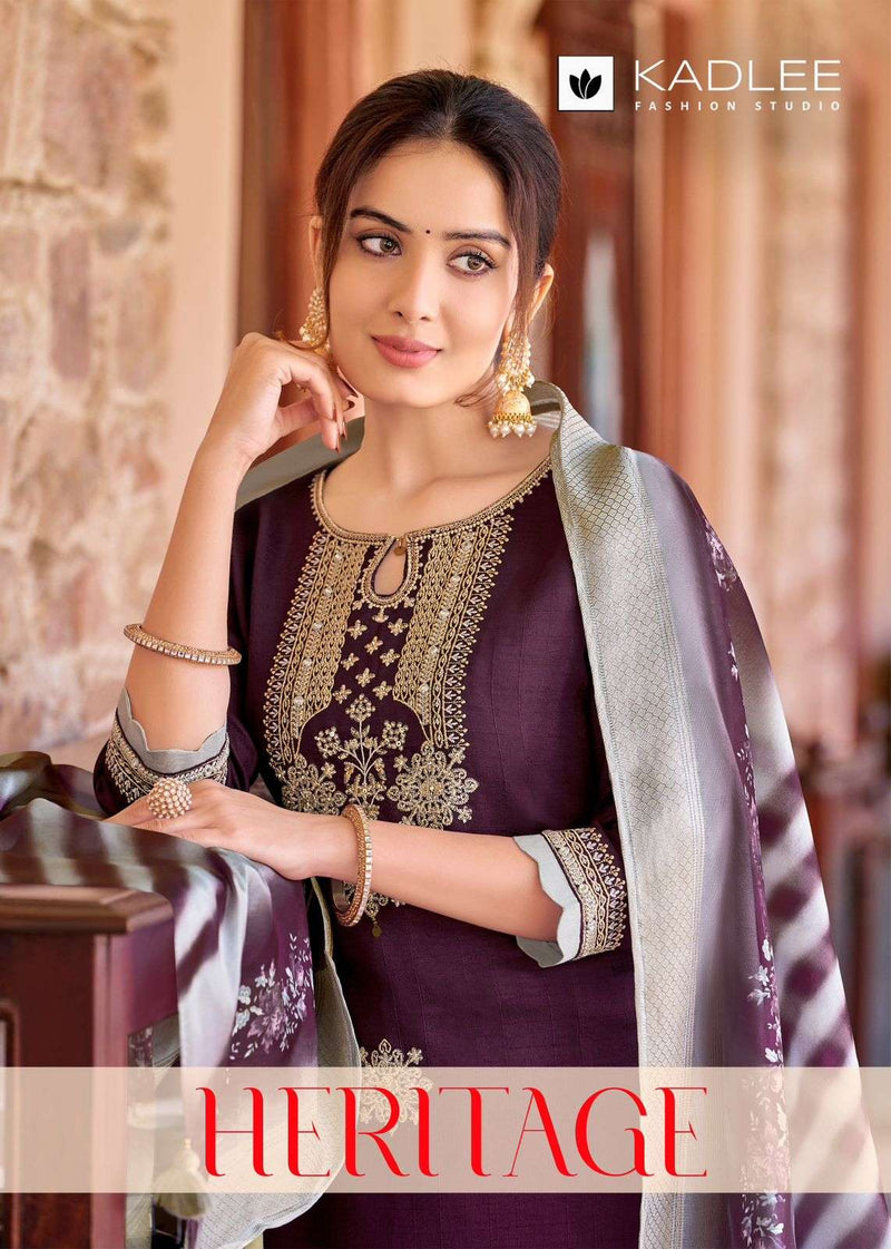 Kadlee Fashion Heritage Viscose Weaving Designer Combo Set Kurti