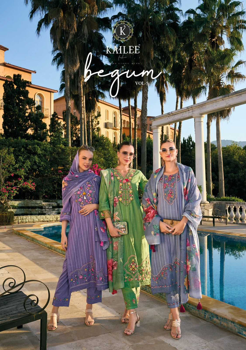 Kailee Fashion Begum Vol 5 Cotton Designer Fancy Hand Work Combo Set Of Kurti