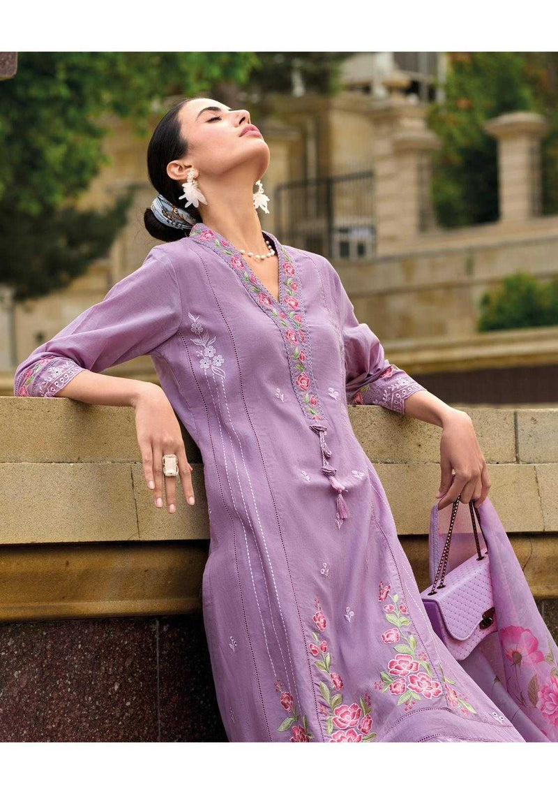 Kailee Fashion Iqra Cotton Fancy Tread And Hand Work Embroidery Set Of Kurti