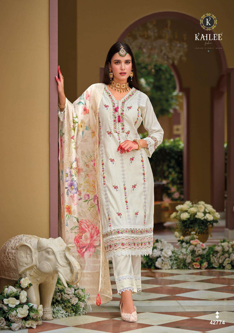 Kailee Fashion Naqsh Pure Viscose Silk Fancy Handwork Designer Kurti