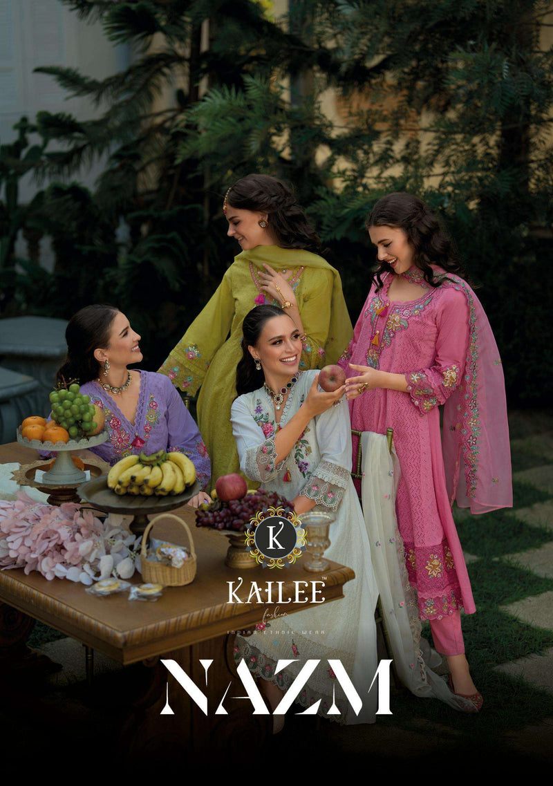 Kailee Fashion Nazm Pure Cotton Chikenkari Work Fancy Designer Kurti
