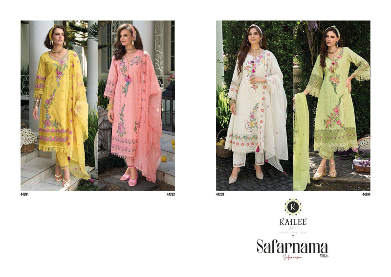 Kailee Fashion Safarnama Vol 6 Pure Cotton Handwork Designer Wear Kurti