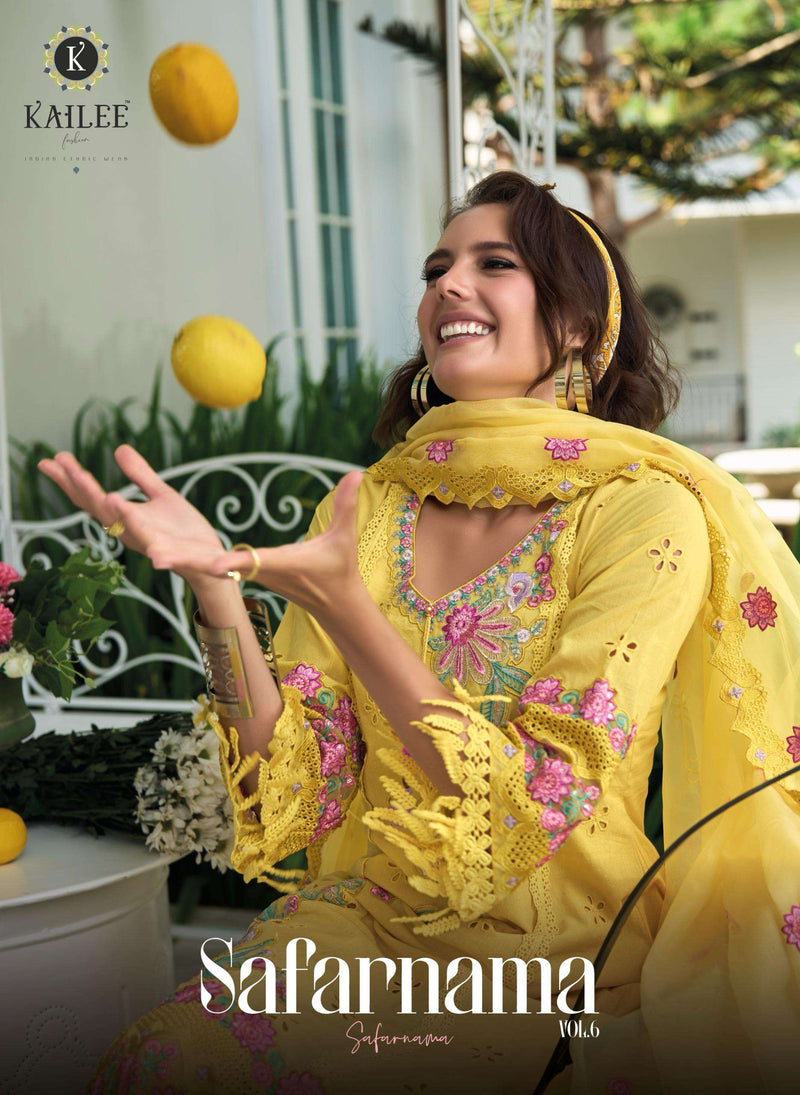 Kailee Fashion Safarnama Vol 6 Pure Cotton Handwork Designer Wear Kurti