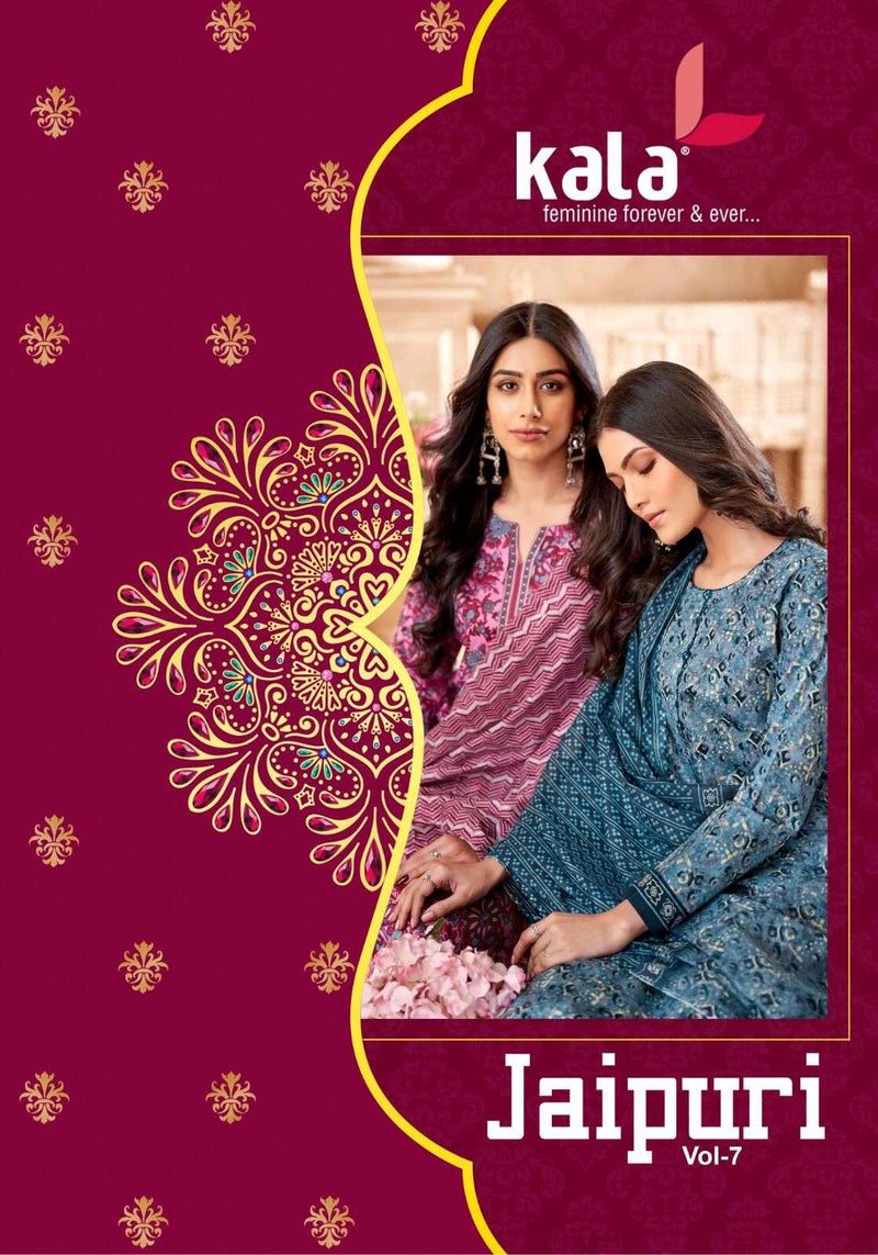 Kala Fashion Jaipuri Vol 7 Premium Cotton Fancy Salwar Kameez