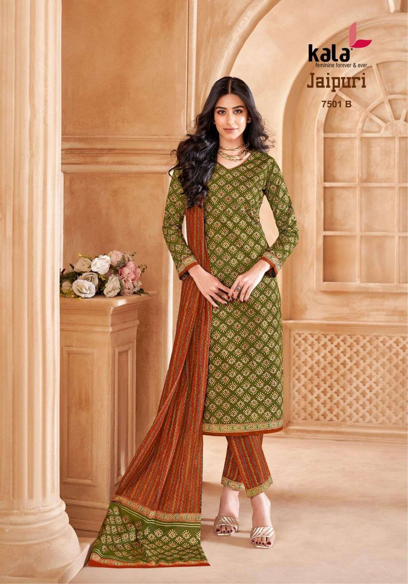Kala Fashion Jaipuri Vol 7 Premium Cotton Fancy Salwar Kameez