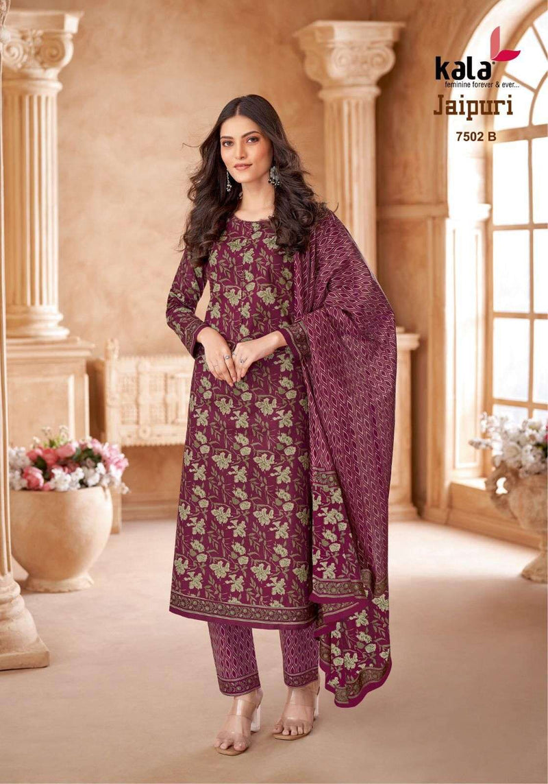 Kala Fashion Jaipuri Vol 7 Premium Cotton Fancy Salwar Kameez