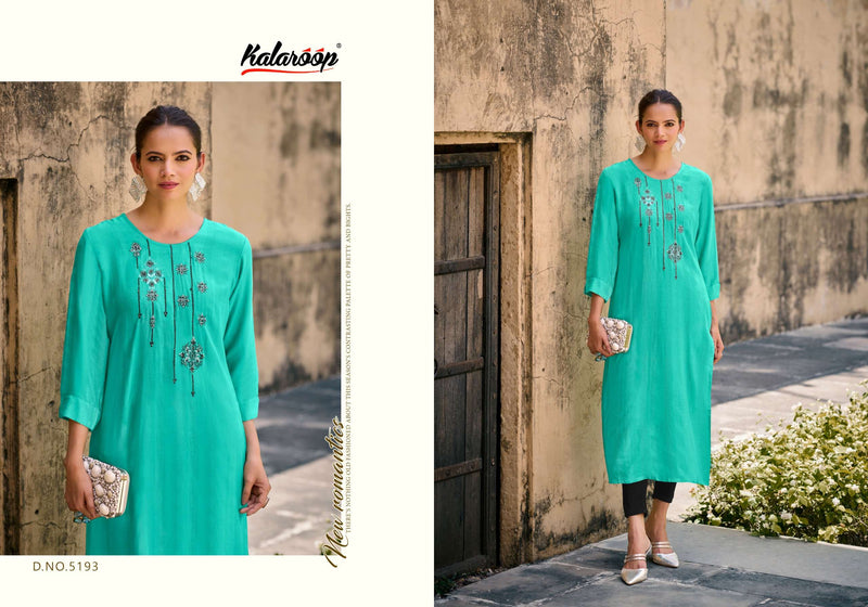 Kalaroop Kajree  Kaviya Fancy  Weaving Fabrics With Embroidery Stone Work Designer Kurti