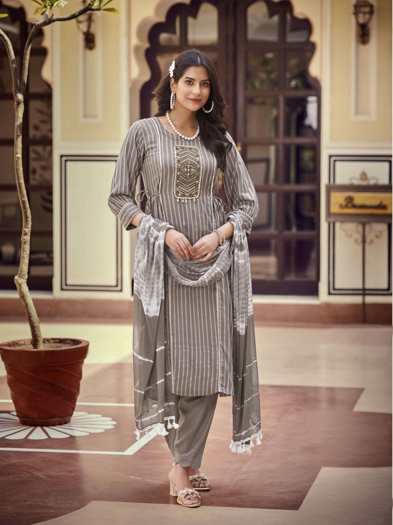 Karissa Merkee Viscose Designer Combo Set Of Kurti