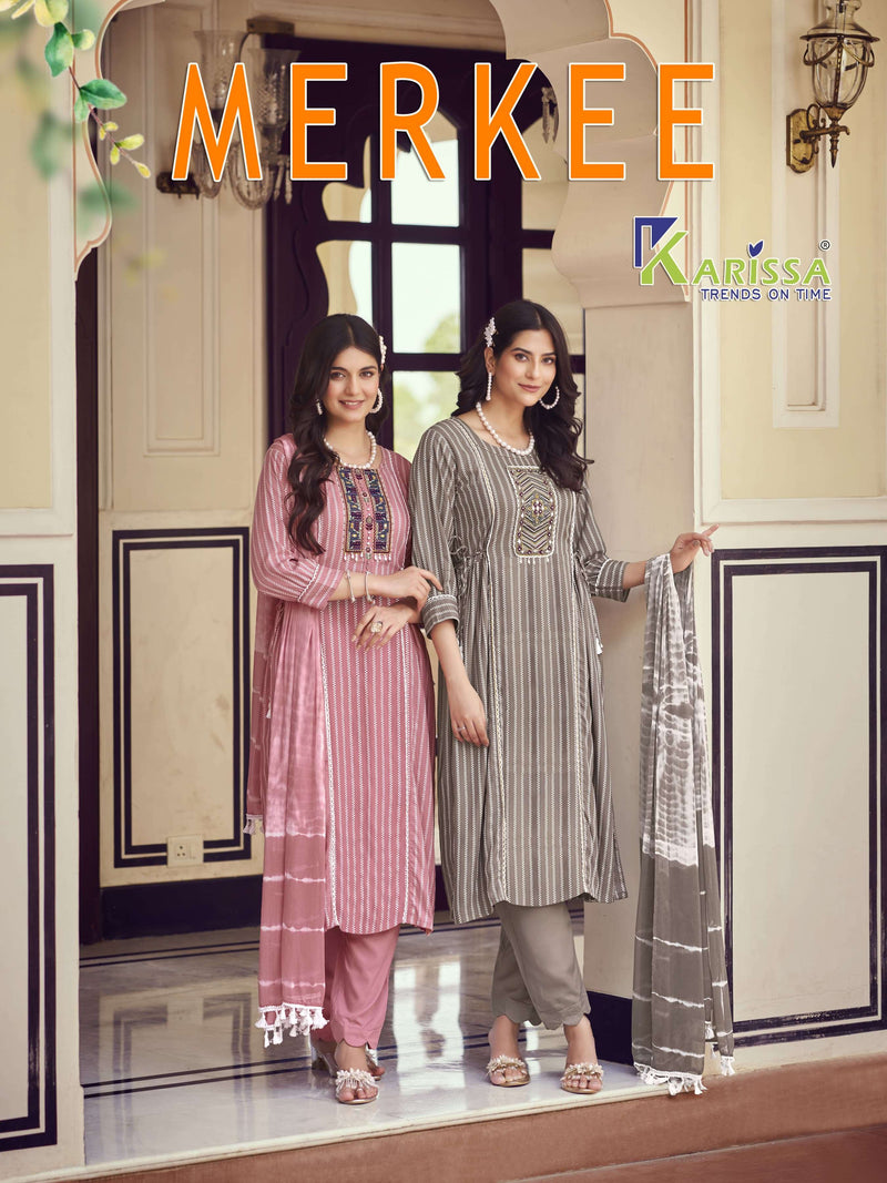 Karissa Merkee Viscose Designer Combo Set Of Kurti