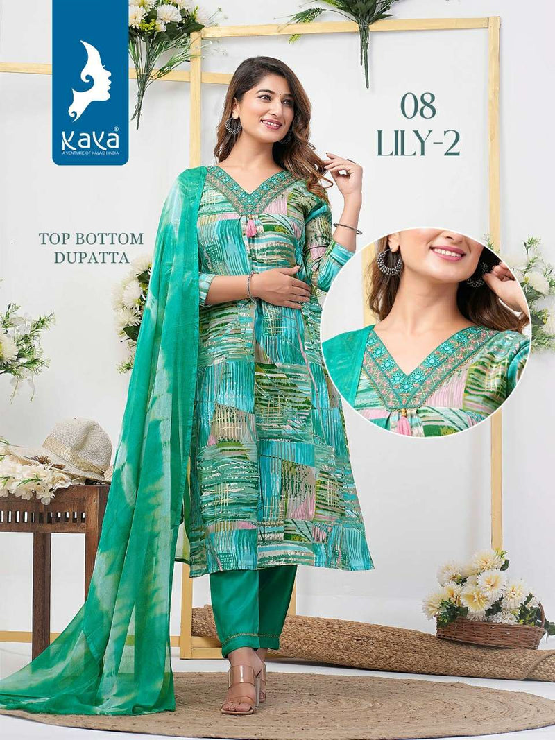 Kaya Lily Vol 2 Rayon Printed Heavy Designer Party Wear Combo Set Of Kurti