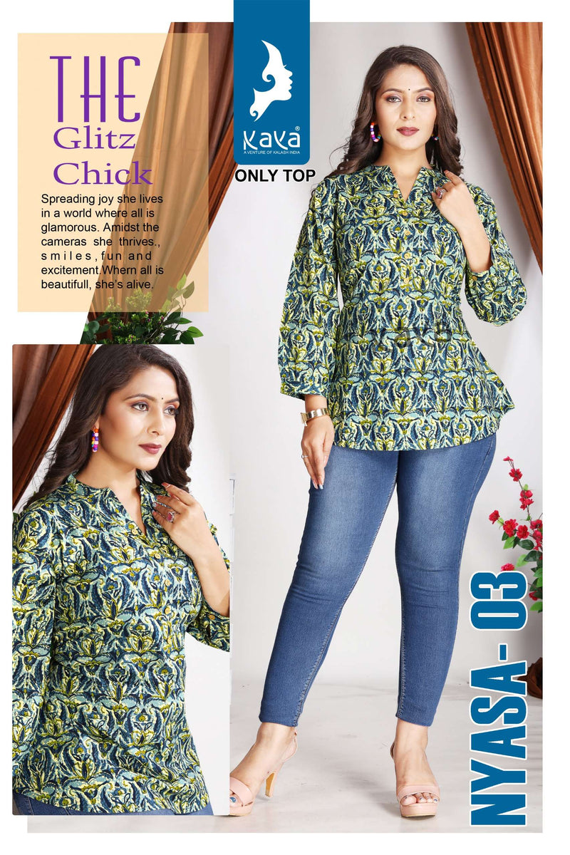 Kaya Nyasa Cotton Fancy Designer Daily Wear Western Short Set Of Tops