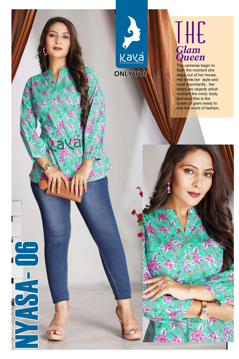 Kaya Nyasa Cotton Fancy Designer Daily Wear Western Short Set Of Tops