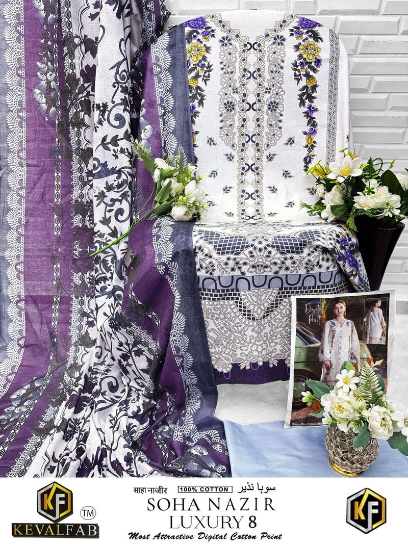 Keval Fab Soha Nazir Vol 8 Heavy Cotton Print Casual Wear Salwar Kameez