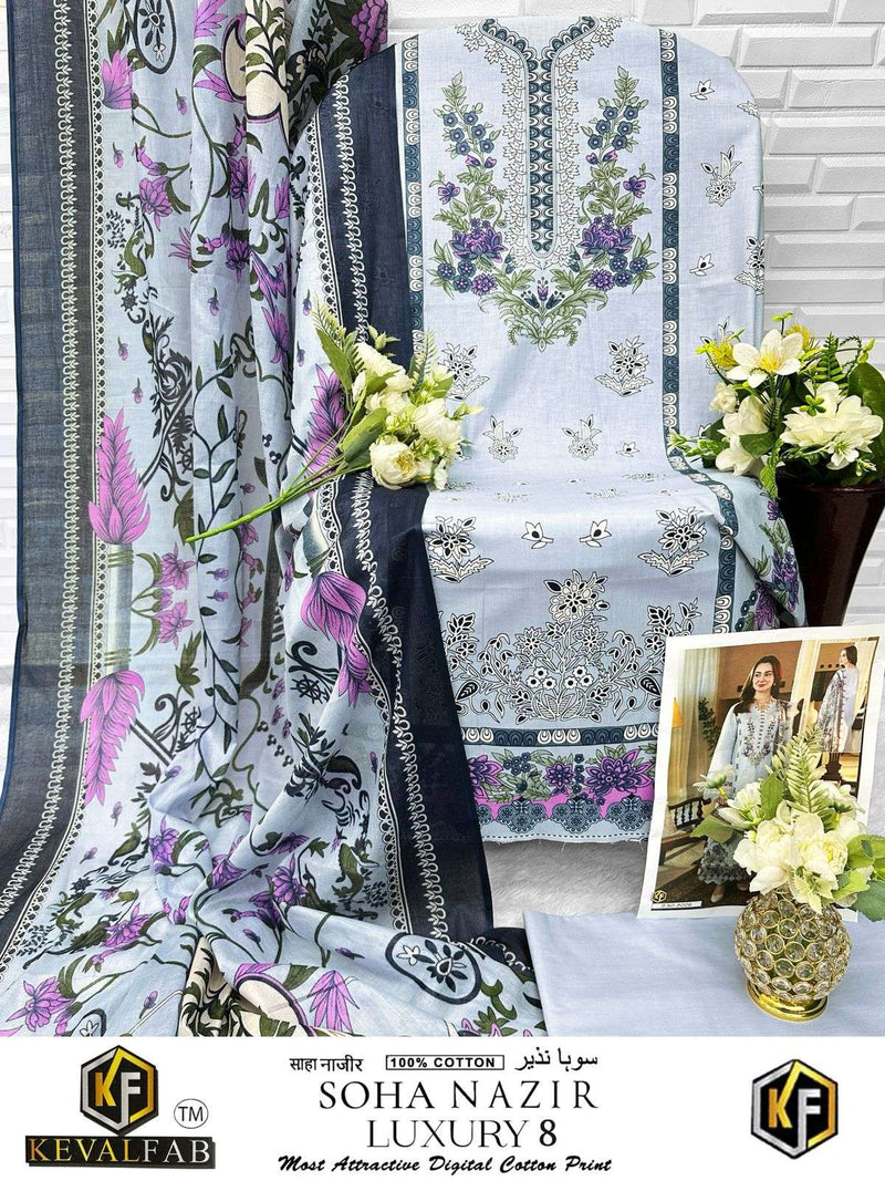 Keval Fab Soha Nazir Vol 8 Heavy Cotton Print Casual Wear Salwar Kameez