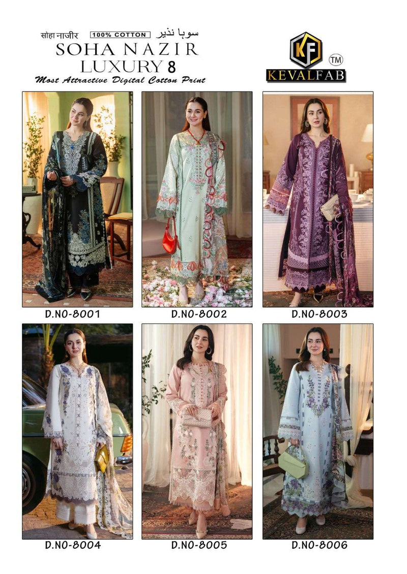 Keval Fab Soha Nazir Vol 8 Heavy Cotton Print Casual Wear Salwar Kameez