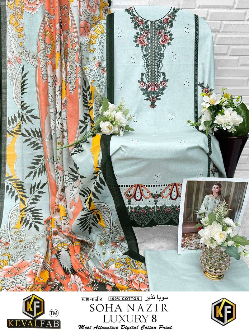 Keval Fab Soha Nazir Vol 8 Heavy Cotton Print Casual Wear Salwar Kameez