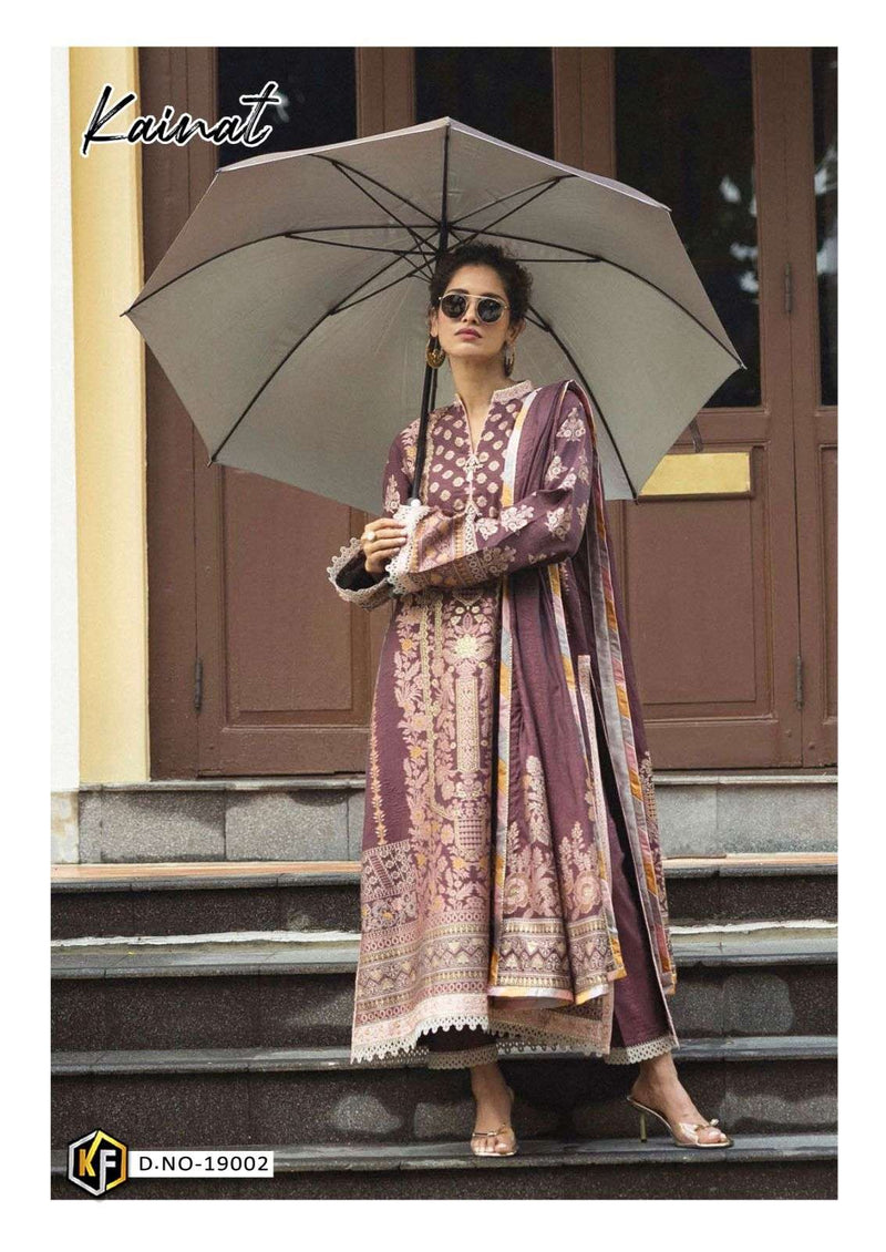 Keval Fab Kainat Vol 19 Pure Lawn Printed Karachi Work Suit