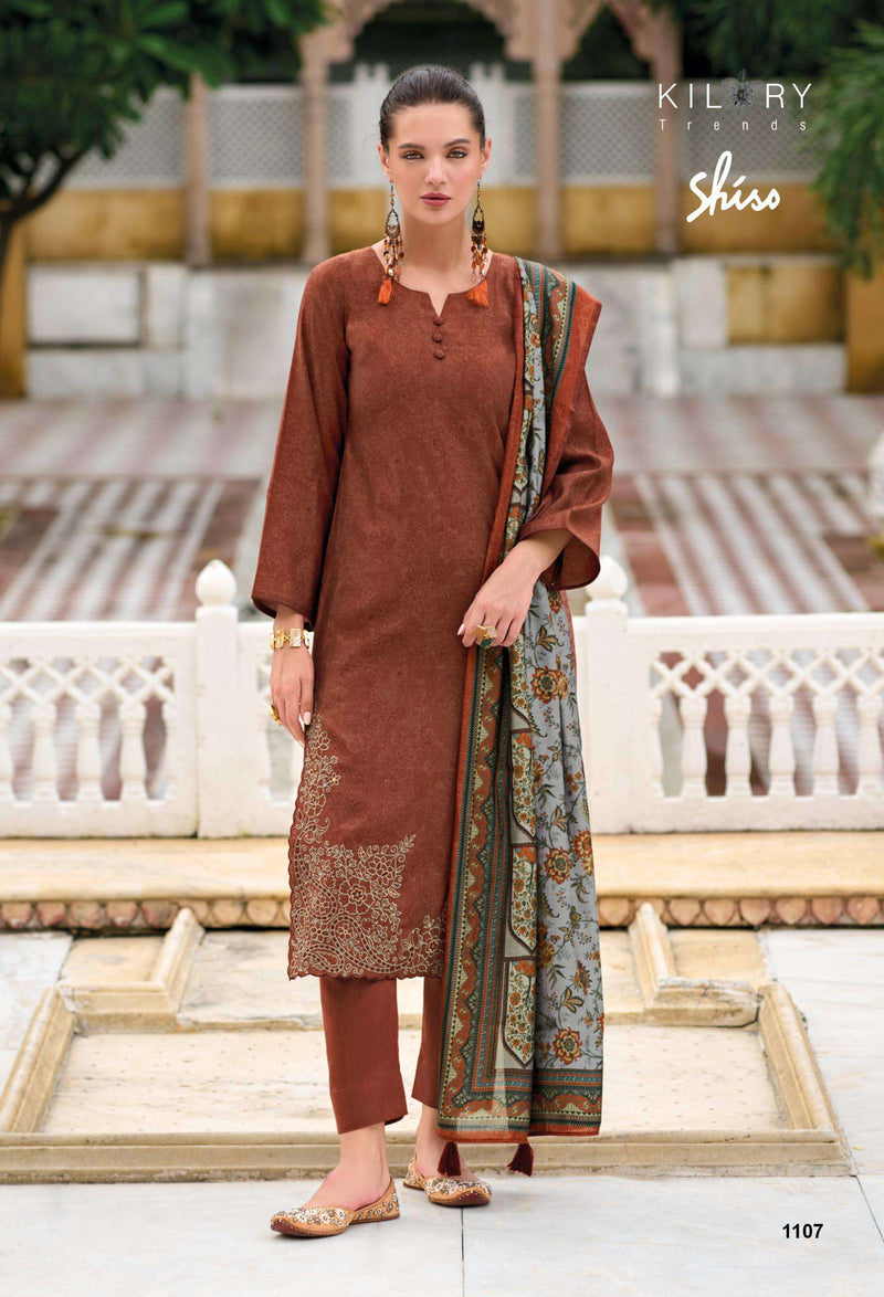 Kilory Trends Shiso Viscose Modal Silk Digital Print Embroidery Work Salwar Suit