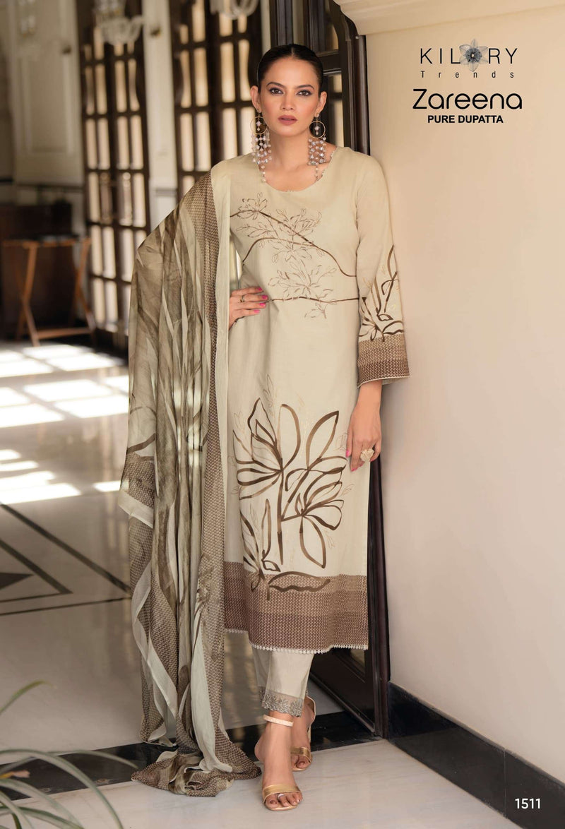 Kilory Trends Zareena Pure Cotton Embroidered Fancy Work Salwar Suit