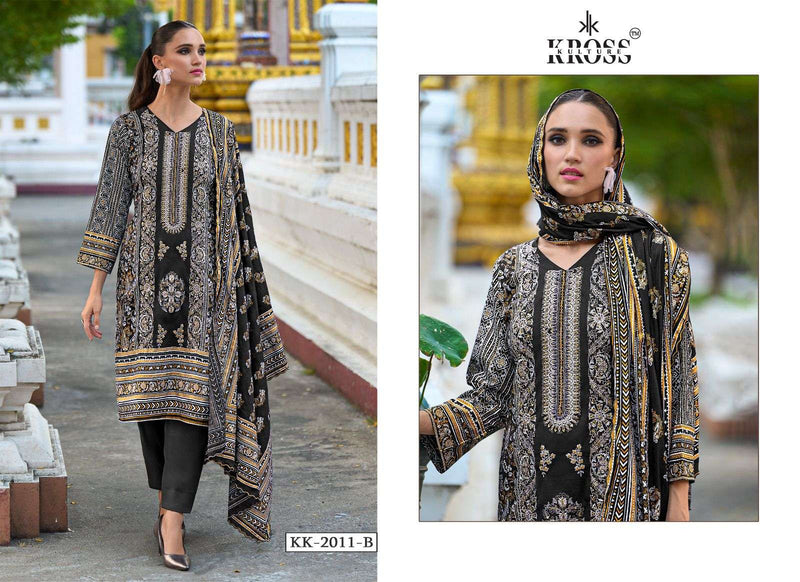 Kross Culture Kk 2011  Cotton Print With Exclusive Self Embroidery With Khatli Work Salwar Kameez
