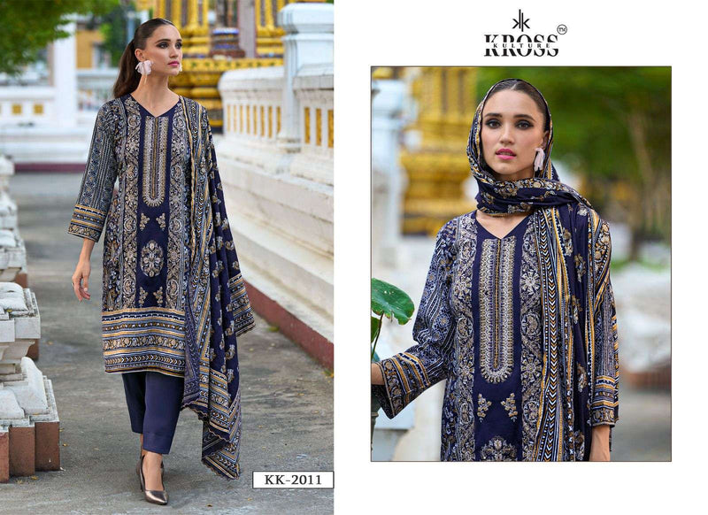 Kross Culture Kk 2011  Cotton Print With Exclusive Self Embroidery With Khatli Work Salwar Kameez