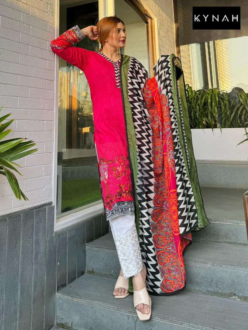 Kynah D No 2156 Cotton Print With Exclusive Embroidery Party Wear Salwar Kameez