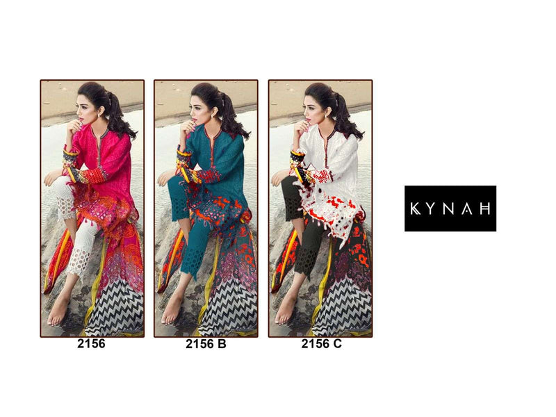 Kynah D No 2156 Cotton Print With Exclusive Embroidery Party Wear Salwar Kameez