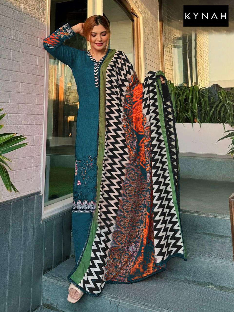 Kynah D No 2156 Cotton Print With Exclusive Embroidery Party Wear Salwar Kameez