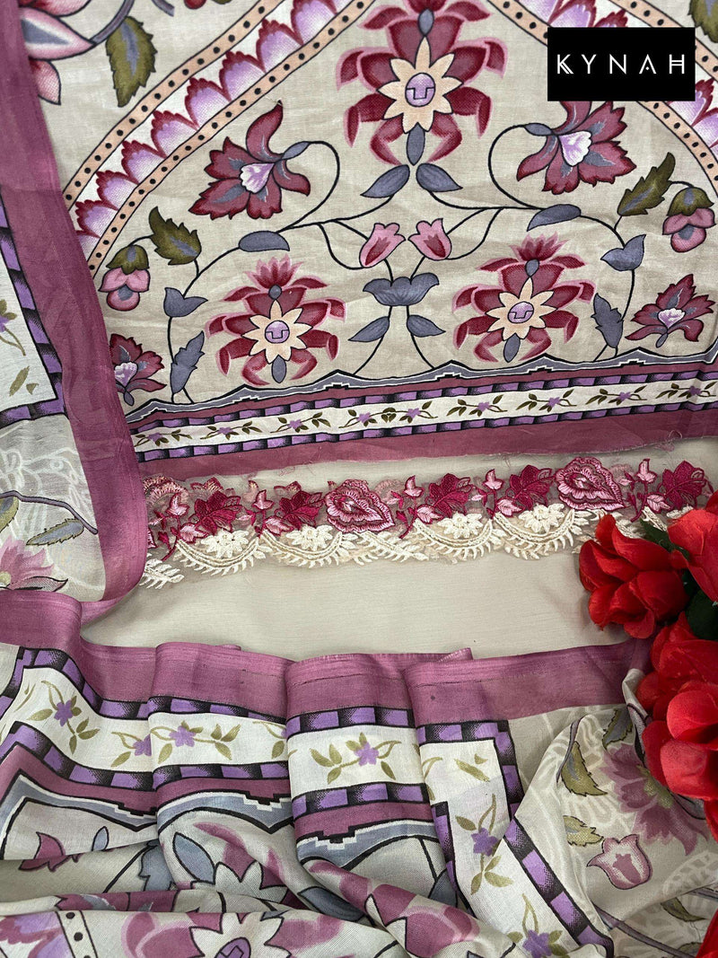 Kynah D No 2163  Lawn Cotton Print With Exclusive Heavy Patch Embroidery Designer Salwar Kameez