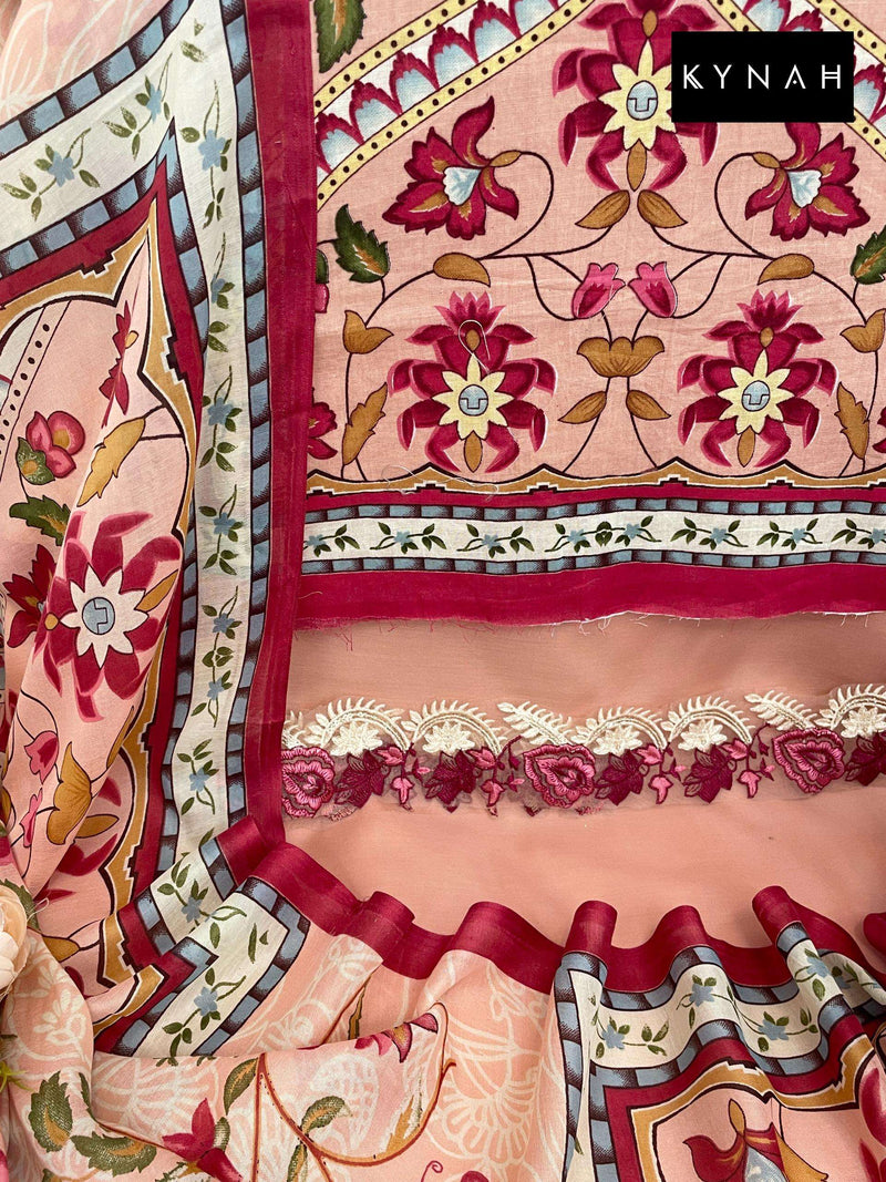 Kynah D No 2163  Lawn Cotton Print With Exclusive Heavy Patch Embroidery Designer Salwar Kameez