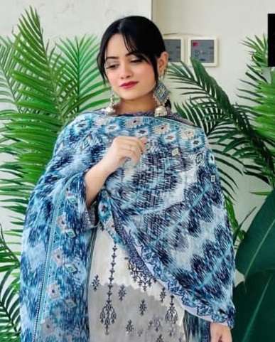 Kynah D No 2177 Cotton Self  Embroidered Digital Printed Salwar Kameez