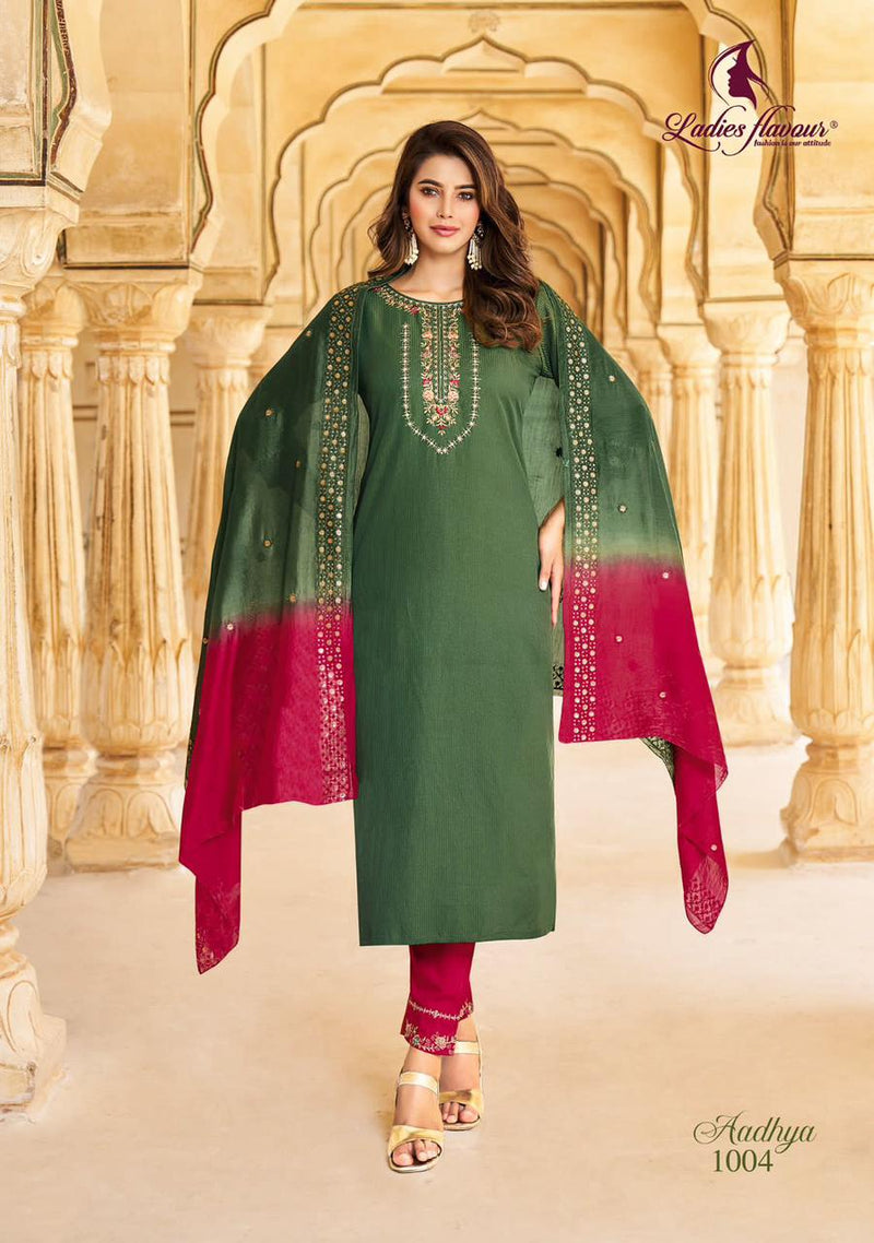 Ladies Flavour Aadhya Chinon With Heavy Embroidery Work Fancy Kurti Collection