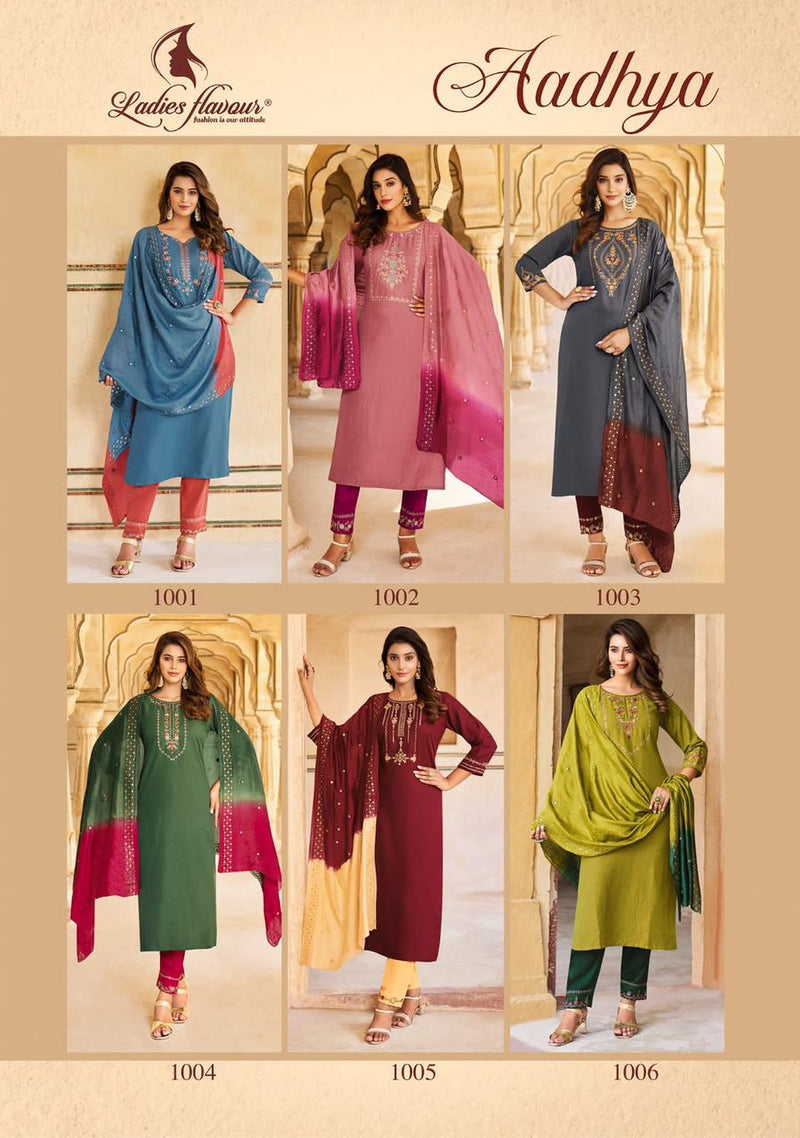 Ladies Flavour Aadhya Chinon With Heavy Embroidery Work Fancy Kurti Collection