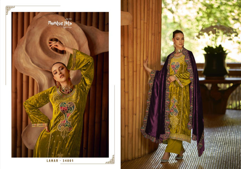 Mumtaz Arts Lahar Pure Velvet With Embroidery Work Pakistani Salwar Suit