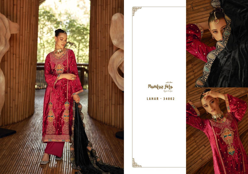 Mumtaz Arts Lahar Pure Velvet With Embroidery Work Pakistani Salwar Suit