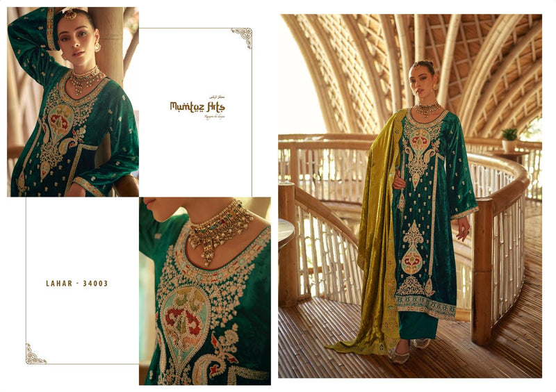 Mumtaz Arts Lahar Pure Velvet With Embroidery Work Pakistani Salwar Suit