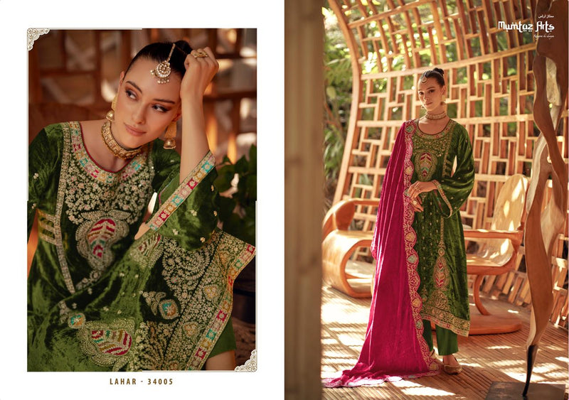 Mumtaz Arts Lahar Pure Velvet With Embroidery Work Pakistani Salwar Suit