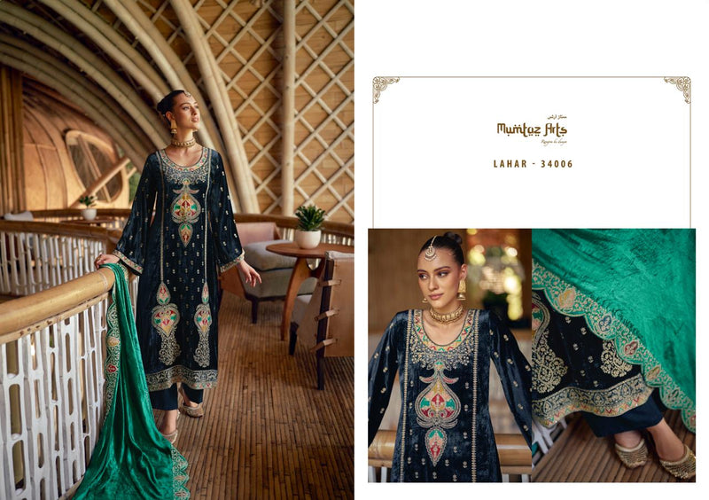 Mumtaz Arts Lahar Pure Velvet With Embroidery Work Pakistani Salwar Suit