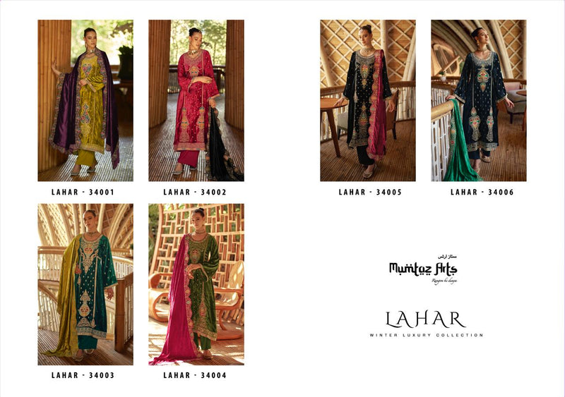 Mumtaz Arts Lahar Pure Velvet With Embroidery Work Pakistani Salwar Suit