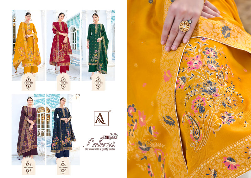 Alok Suits Lahori Viscose Dola Jacquard With Fancy Hand Work Designer Suits