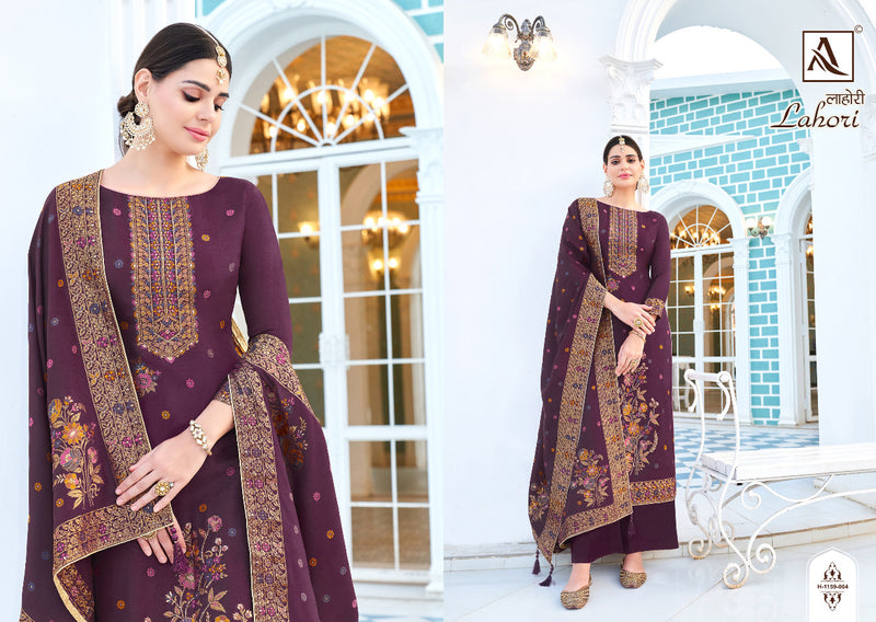 Alok Suits Lahori Viscose Dola Jacquard With Fancy Hand Work Designer Suits
