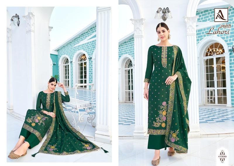 Alok Suits Lahori Viscose Dola Jacquard With Fancy Hand Work Designer Suits