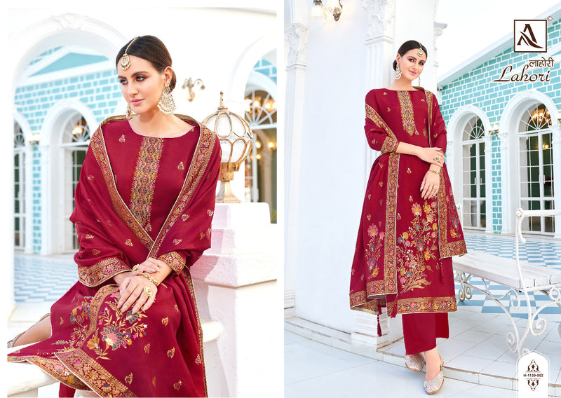 Alok Suits Lahori Viscose Dola Jacquard With Fancy Hand Work Designer Suits