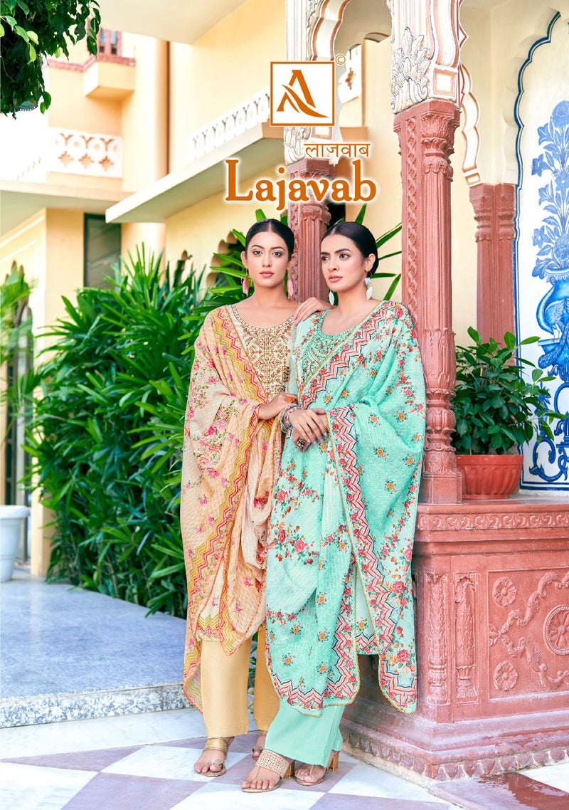 Alok Suits Lajawab Jam Cotton Fancy Embroidery Work Salwar Suit Collection