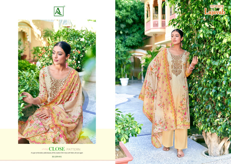Alok Suits Lajawab Jam Cotton Fancy Embroidery Work Salwar Suit Collection