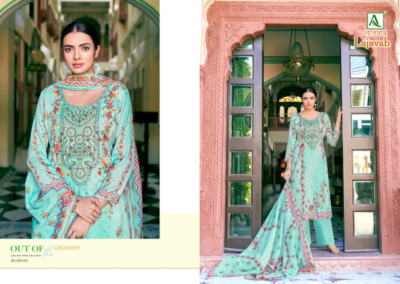 Alok Suits Lajawab Jam Cotton Fancy Embroidery Work Salwar Suit Collection