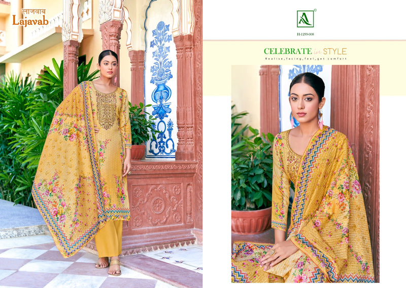 Alok Suits Lajawab Jam Cotton Fancy Embroidery Work Salwar Suit Collection